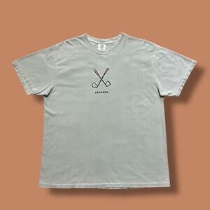 Vintage Garment Dyed Golf Shirt Ironman Graphic Tee y2k Mens XL Gray